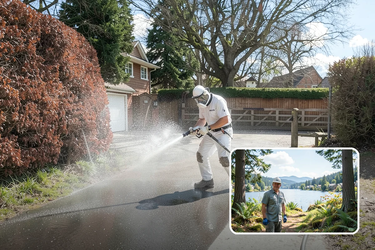 Exterior Stairs Cleaning in Milton, King County, WA - Restores traction by removing slick moss from treads