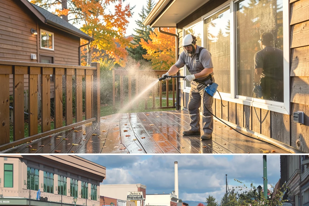 Exterior Stairs Cleaning in Monroe, Snohomish County, WA - Clean exterior stairs in fall and spring, the seasons when moss growth peaks and slip risk is highest.