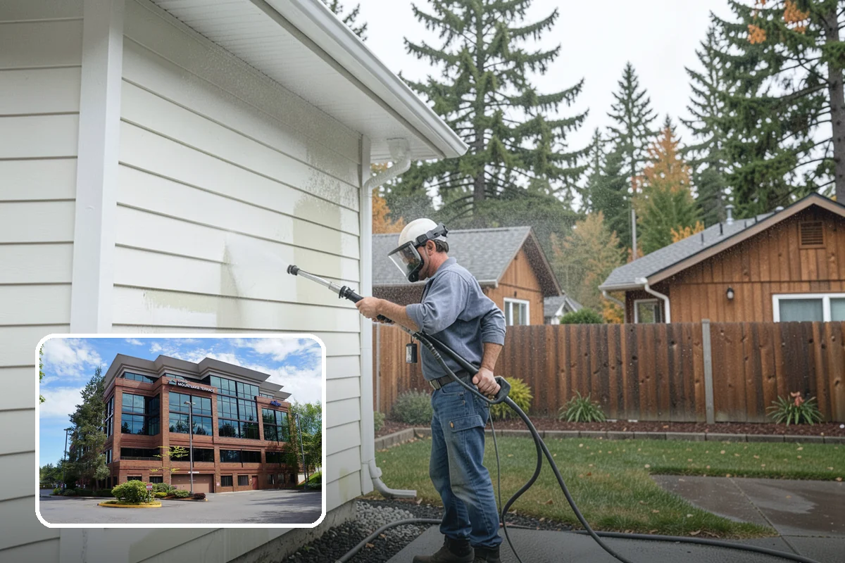 Exterior Stairs Cleaning in Mountlake Terrace, Snohomish County, WA - Restores traction by removing slick moss from treads
