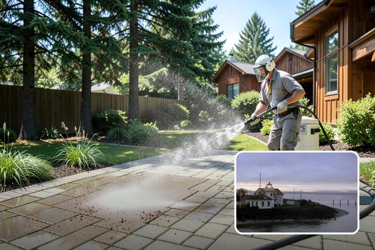 Exterior Stairs Cleaning in Mukilteo, Snohomish County, WA - Restores traction by removing slick moss from treads