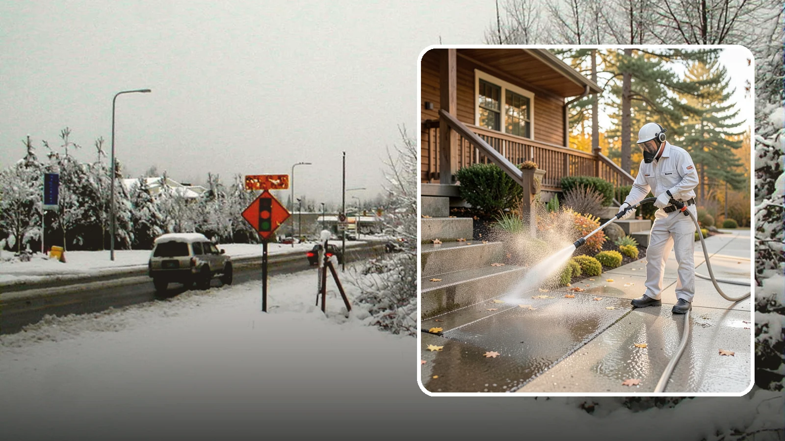 Exterior Stairs Cleaning in Newcastle, King County, WA - We pressure wash exterior stairs to remove the moss and slick film that make outdoor steps hazardous in wet weather.