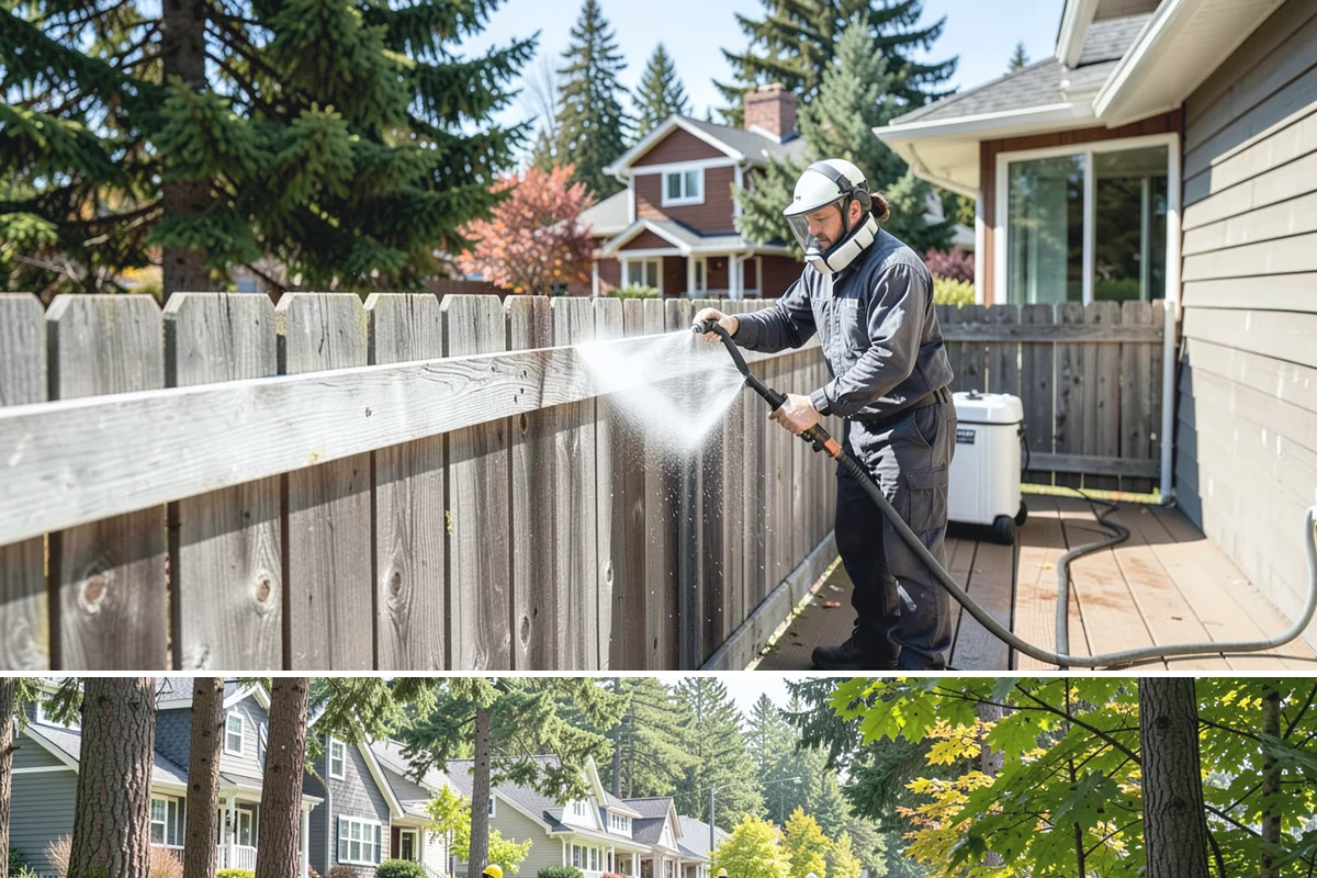 Exterior Stairs Cleaning in Normandy Park, King County, WA - Clean exterior stairs in fall and spring, the seasons when moss growth peaks and slip risk is highest.