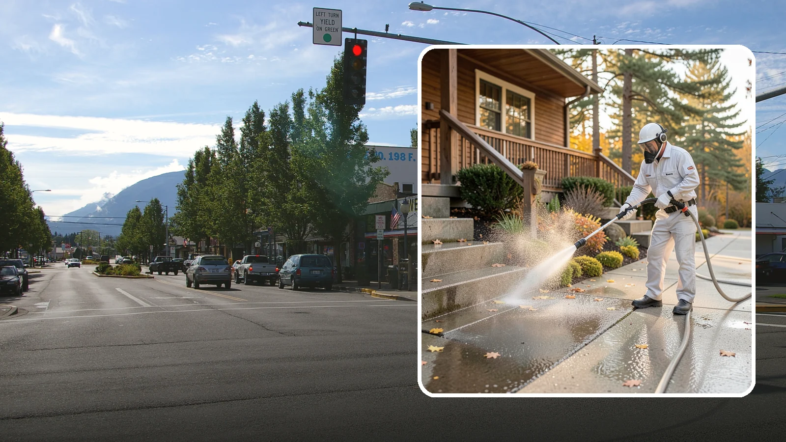 Exterior Stairs Cleaning in North Bend, King County, WA - We pressure wash exterior stairs to remove the moss and slick film that make outdoor steps hazardous in wet weather.