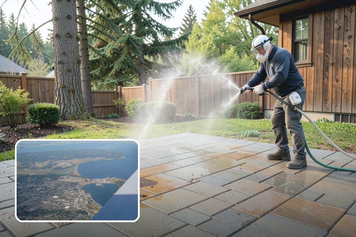 Exterior Stairs Cleaning in Oak Harbor, Island County, WA - Restores traction by removing slick moss from treads