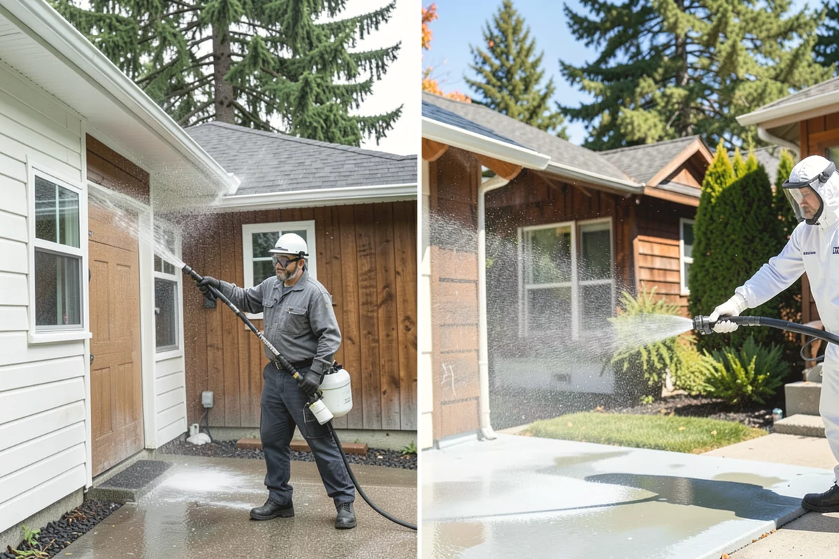 Exterior Stairs Cleaning in Oak Harbor, Island County, WA - Clear debris and inspect steps for damage