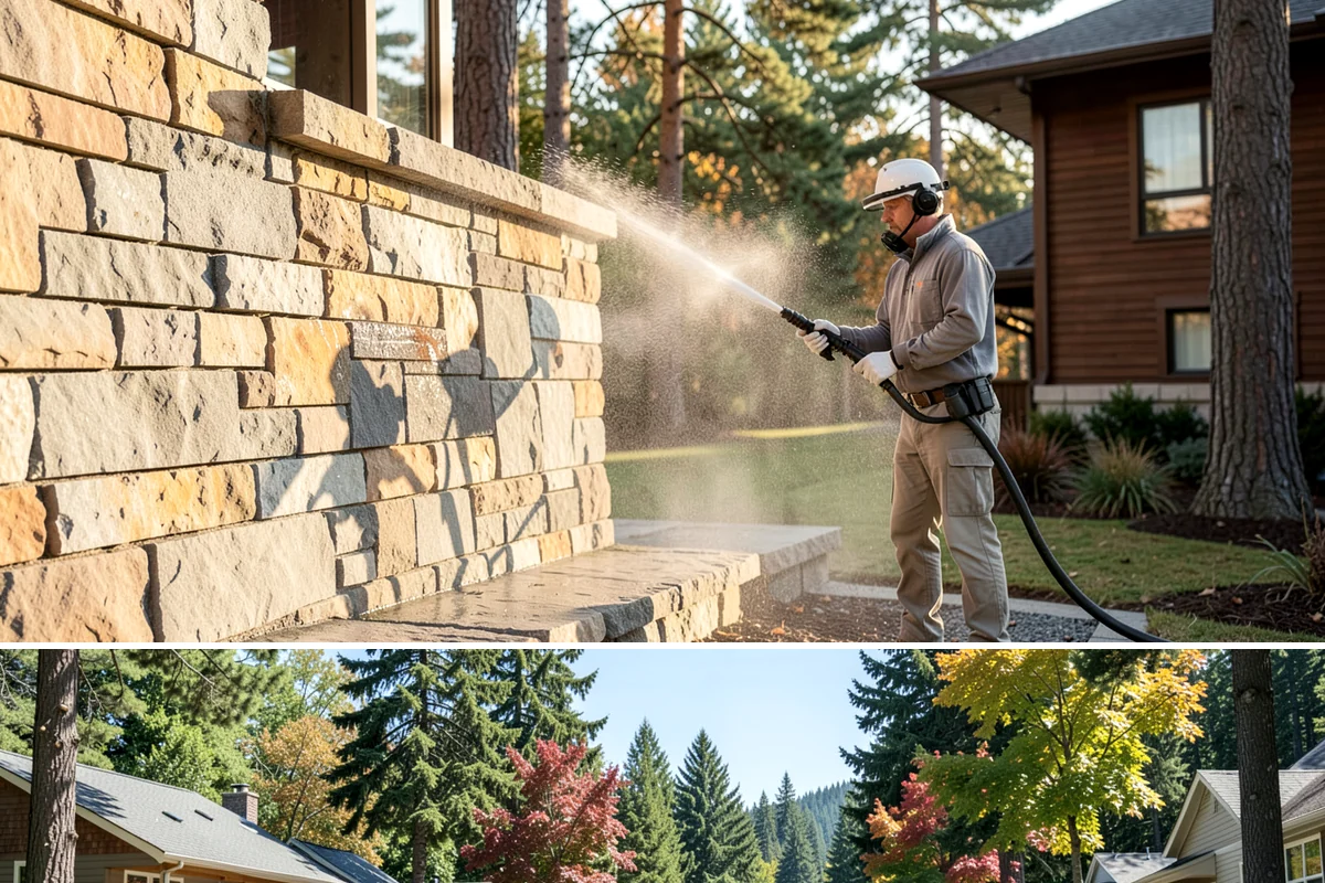 Exterior Stairs Cleaning in Orting, Pierce County, WA - Clean exterior stairs in fall and spring, the seasons when moss growth peaks and slip risk is highest.
