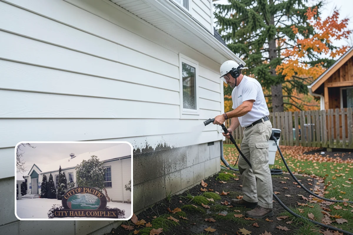 Exterior Stairs Cleaning in Pacific, King County, WA - Restores traction by removing slick moss from treads