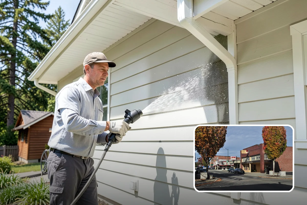 Exterior Stairs Cleaning in Puyallup, Pierce County, WA - Restores traction by removing slick moss from treads