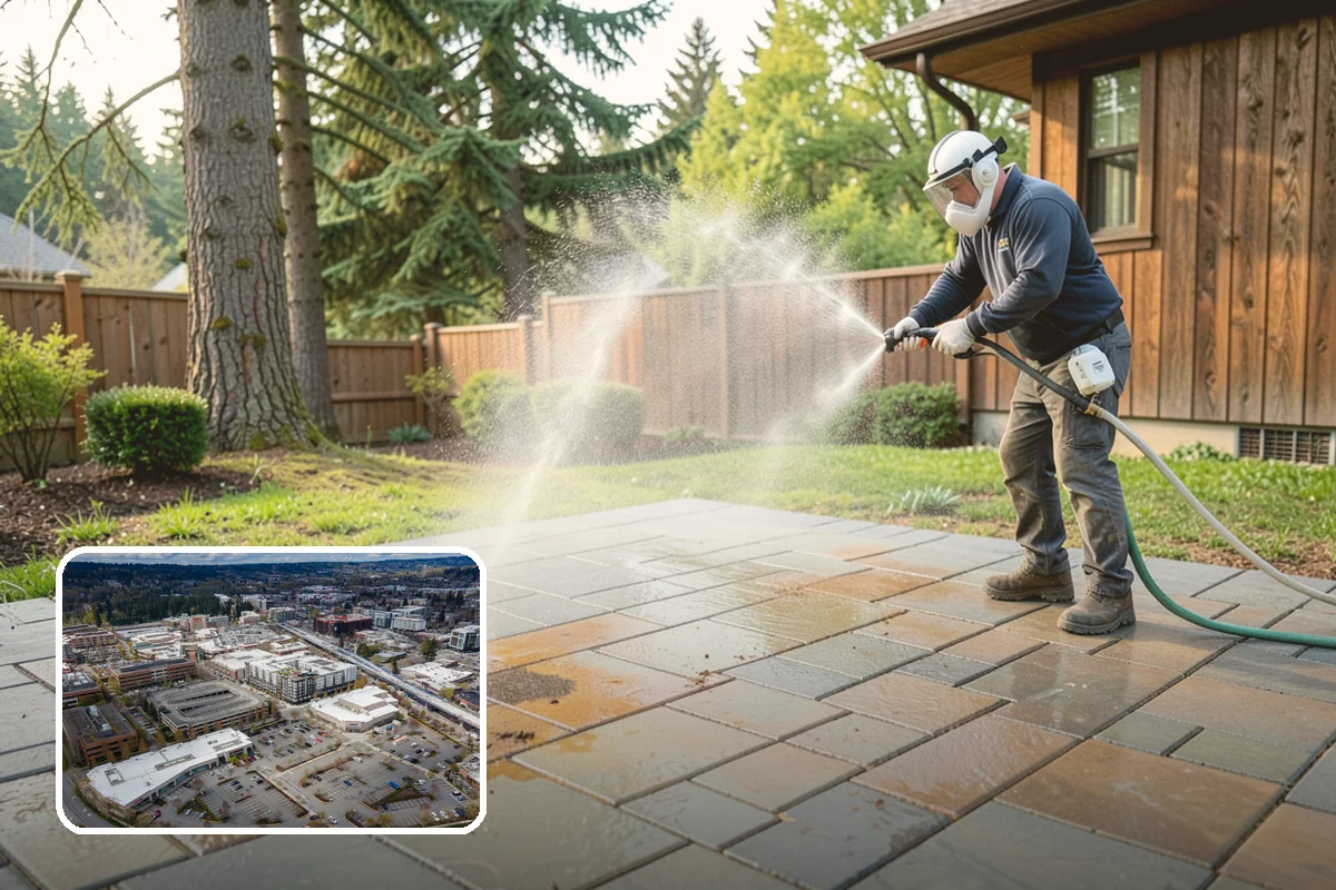 Exterior Stairs Cleaning in Redmond, King County, WA - Restores traction by removing slick moss from treads