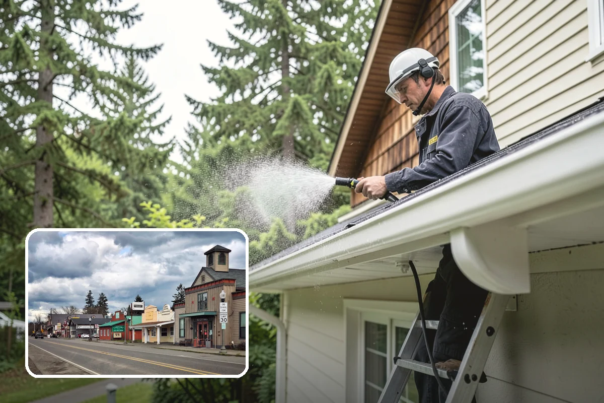 Exterior Stairs Cleaning in Roy, Pierce County, WA - Restores traction by removing slick moss from treads