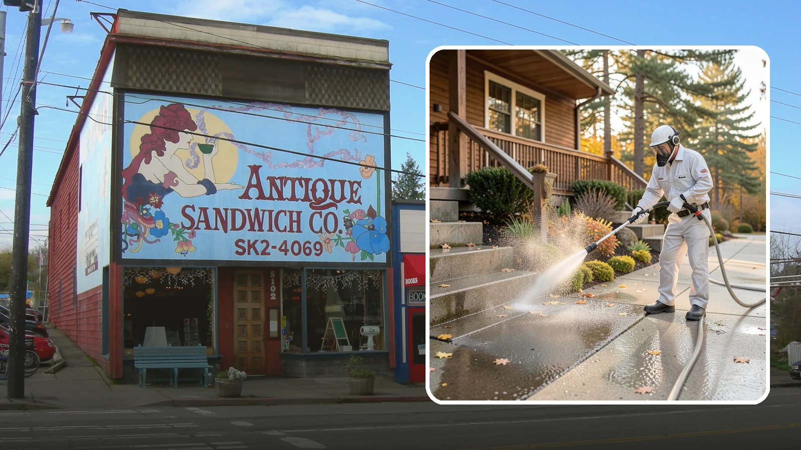 Exterior Stairs Cleaning in Ruston, Pierce County, WA - We pressure wash exterior stairs to remove the moss and slick film that make outdoor steps hazardous in wet weather.