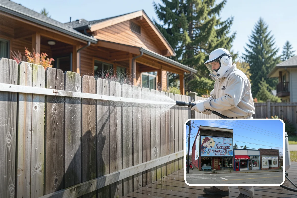 Exterior Stairs Cleaning in Ruston, Pierce County, WA - Restores traction by removing slick moss from treads