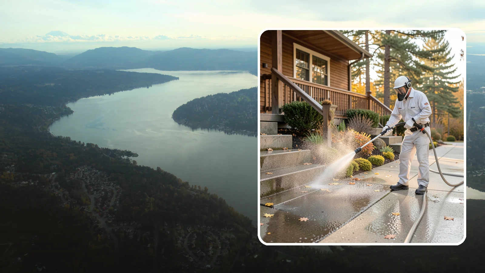 Exterior Stairs Cleaning in Sammamish, King County, WA - We pressure wash exterior stairs to remove the moss and slick film that make outdoor steps hazardous in wet weather.