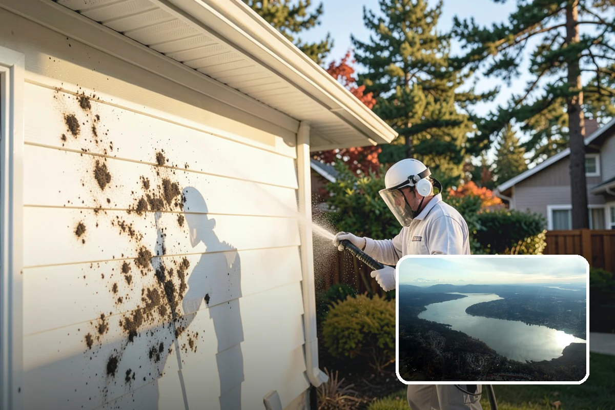 Exterior Stairs Cleaning in Sammamish, King County, WA - Restores traction by removing slick moss from treads