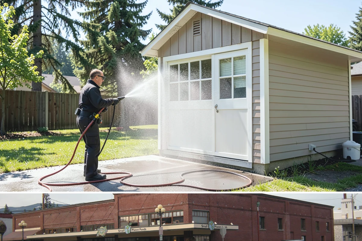 Exterior Stairs Cleaning in Sedro-Woolley, Skagit County, WA - Clean exterior stairs in fall and spring, the seasons when moss growth peaks and slip risk is highest.