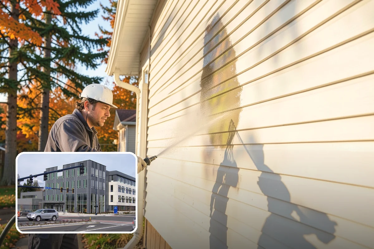 Exterior Stairs Cleaning in Shoreline, King County, WA - Restores traction by removing slick moss from treads