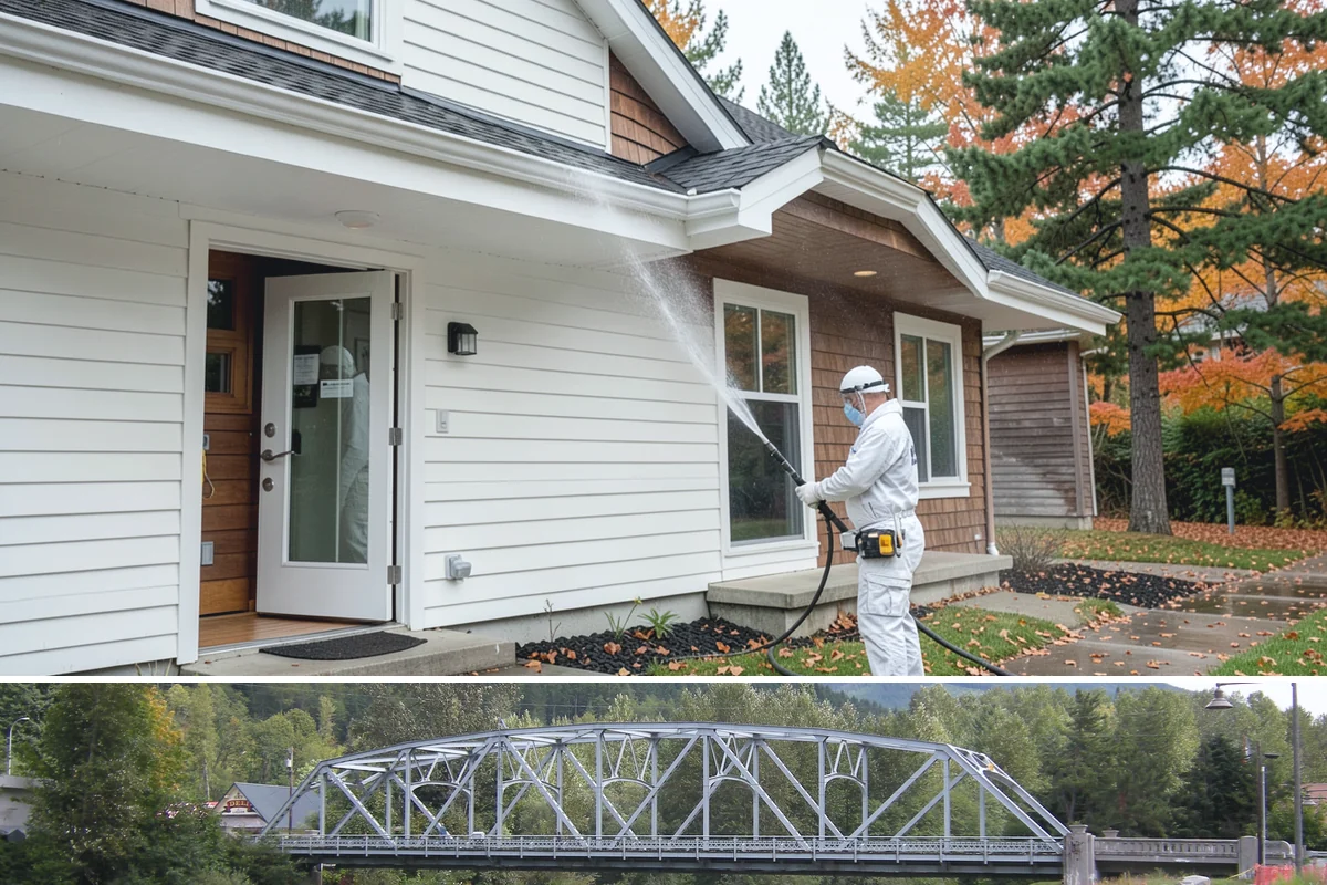 Exterior Stairs Cleaning in Skykomish, King County, WA - Clean exterior stairs in fall and spring, the seasons when moss growth peaks and slip risk is highest.