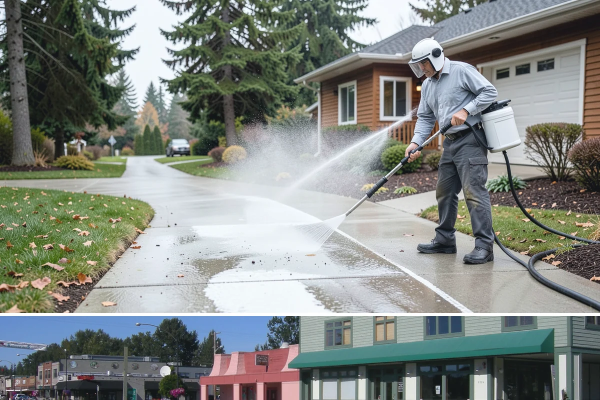 Exterior Stairs Cleaning in Snoqualmie, King County, WA - Clean exterior stairs in fall and spring, the seasons when moss growth peaks and slip risk is highest.
