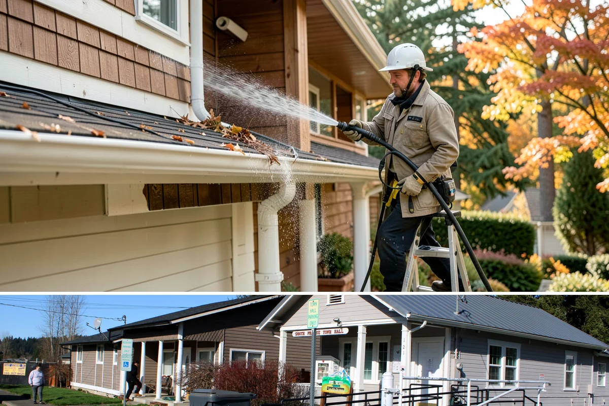 Exterior Stairs Cleaning in South Prairie, Pierce County, WA - Clean exterior stairs in fall and spring, the seasons when moss growth peaks and slip risk is highest.