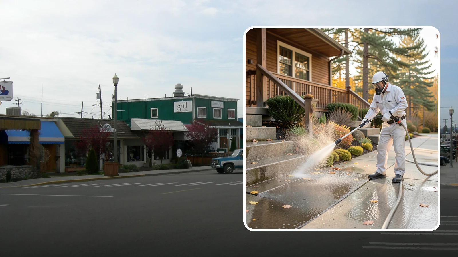 Exterior Stairs Cleaning in Stanwood, Snohomish County, WA - We pressure wash exterior stairs to remove the moss and slick film that make outdoor steps hazardous in wet weather.