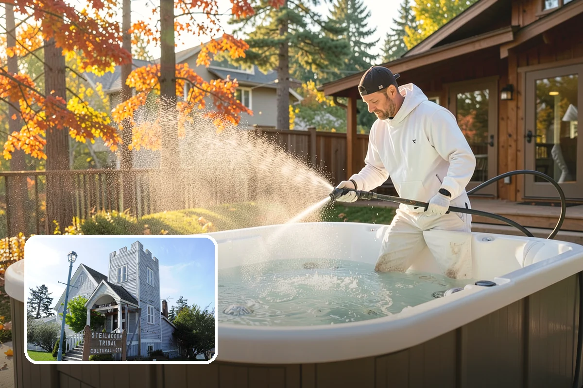 Exterior Stairs Cleaning in Steilacoom, Pierce County, WA - Restores traction by removing slick moss from treads