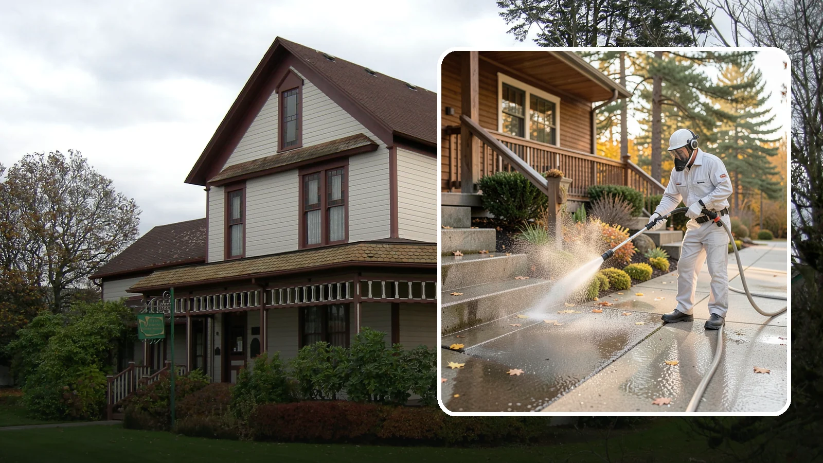 Exterior Stairs Cleaning in Sumner, Pierce County, WA - We pressure wash exterior stairs to remove the moss and slick film that make outdoor steps hazardous in wet weather.