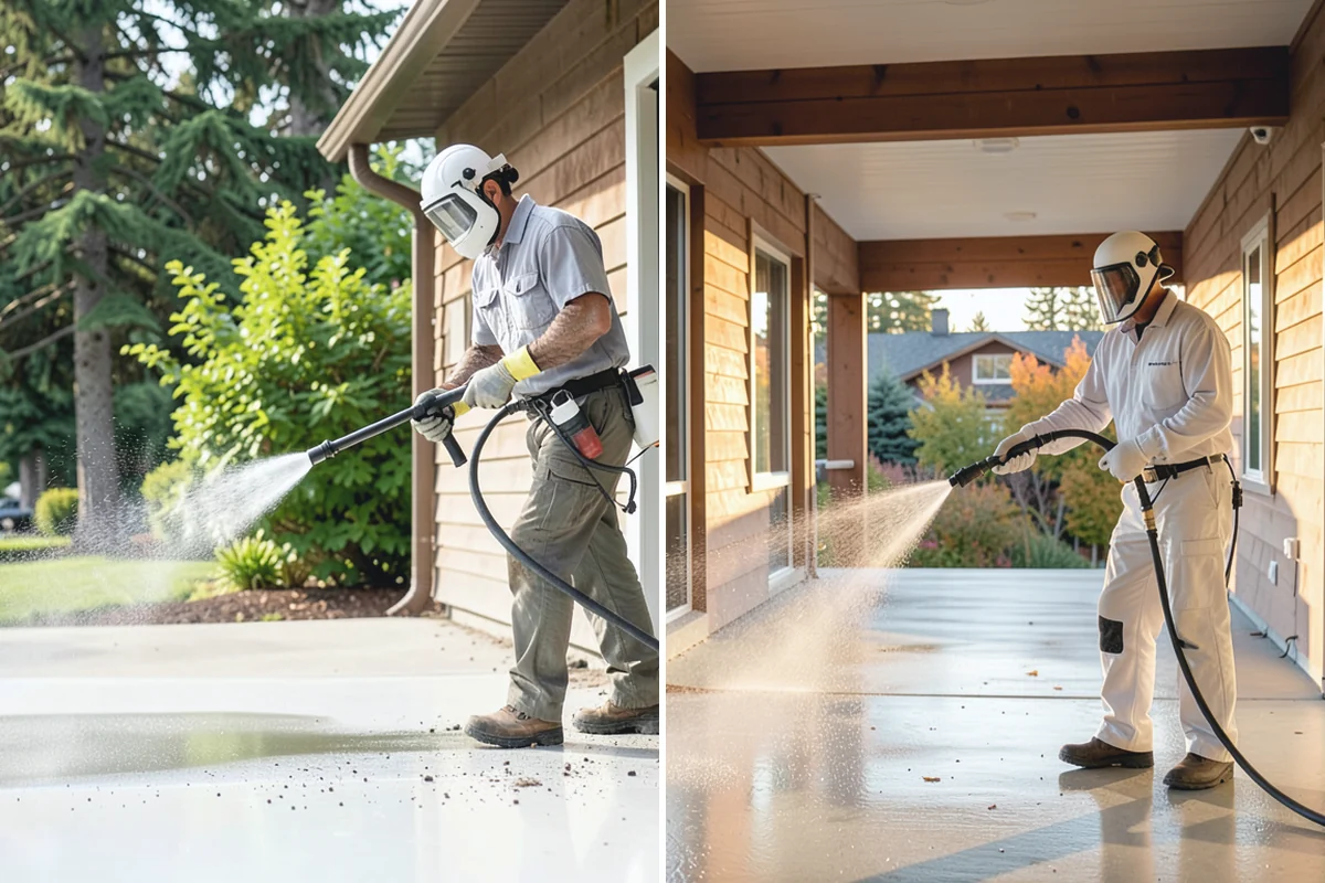Exterior Stairs Cleaning in Sumner, Pierce County, WA - Clear debris and inspect steps for damage