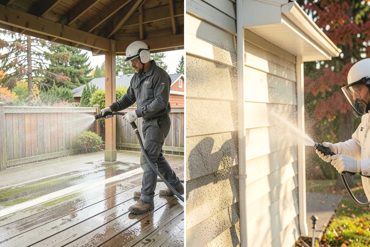 Exterior Stairs Cleaning in Tukwila, King County, WA - Clear debris and inspect steps for damage