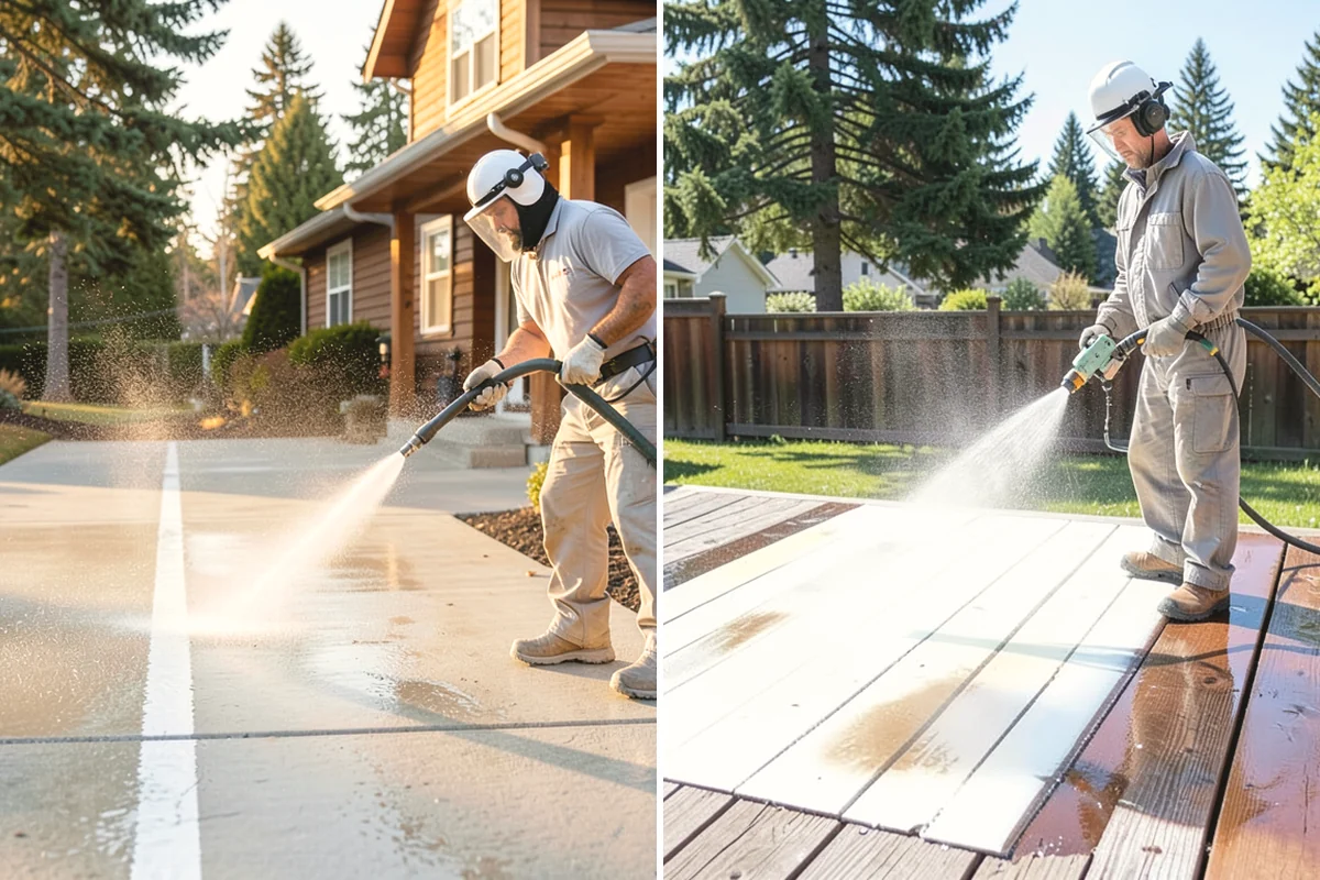 Exterior Stairs Cleaning in University Place, Pierce County, WA - Clear debris and inspect steps for damage