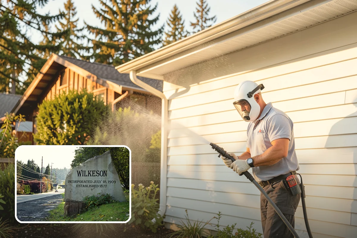 Exterior Stairs Cleaning in Wilkeson, Pierce County, WA - Restores traction by removing slick moss from treads