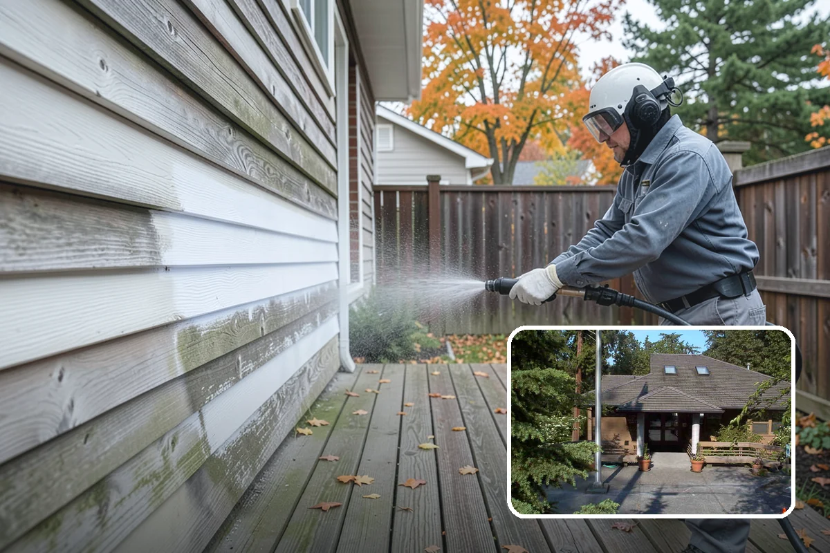Exterior Stairs Cleaning in Yarrow Point, King County, WA - Restores traction by removing slick moss from treads