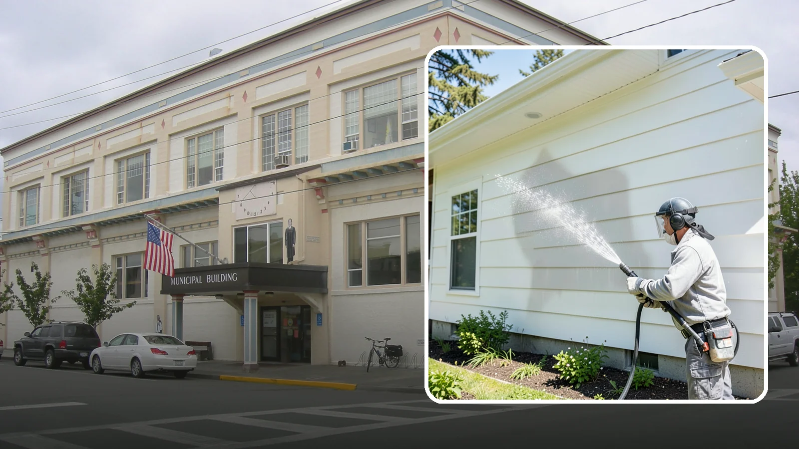 Exterior Wall Cleaning in Anacortes, Skagit County, WA - Exterior wall cleaning targets the flat wall surfaces where our region's rain leaves streaks, algae, and settled road film.