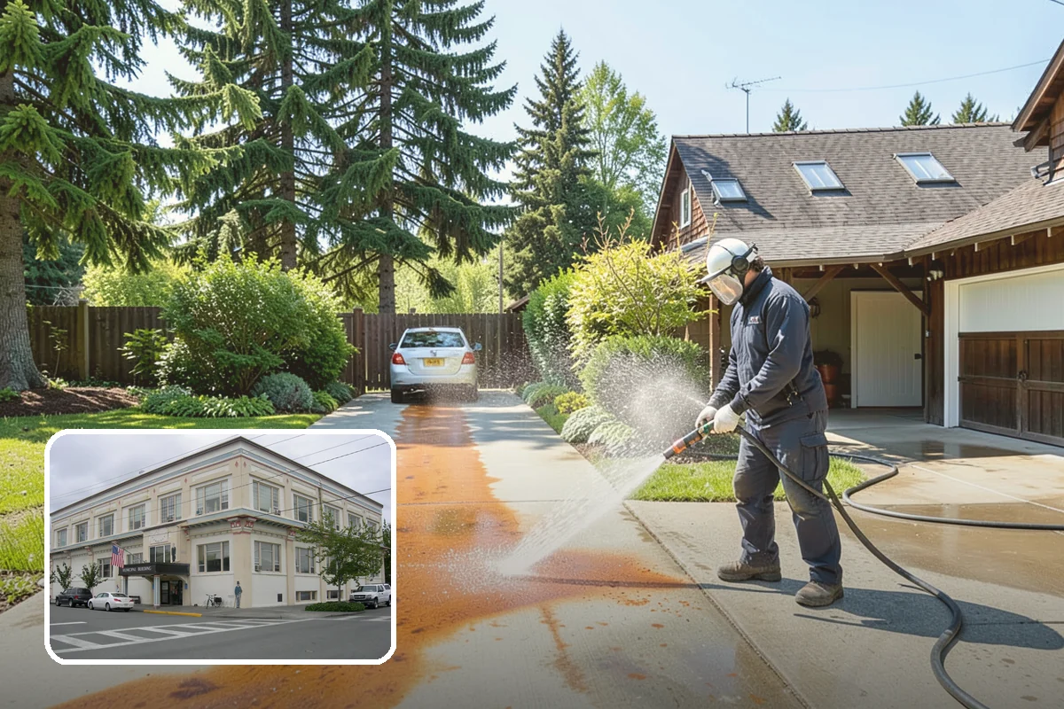 Exterior Wall Cleaning in Anacortes, Skagit County, WA - Removes vertical rain streaks and water tracks