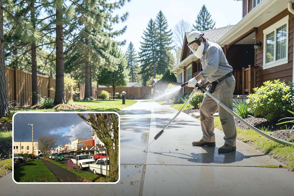 Exterior Wall Cleaning in Arlington, Snohomish County, WA - Removes vertical rain streaks and water tracks