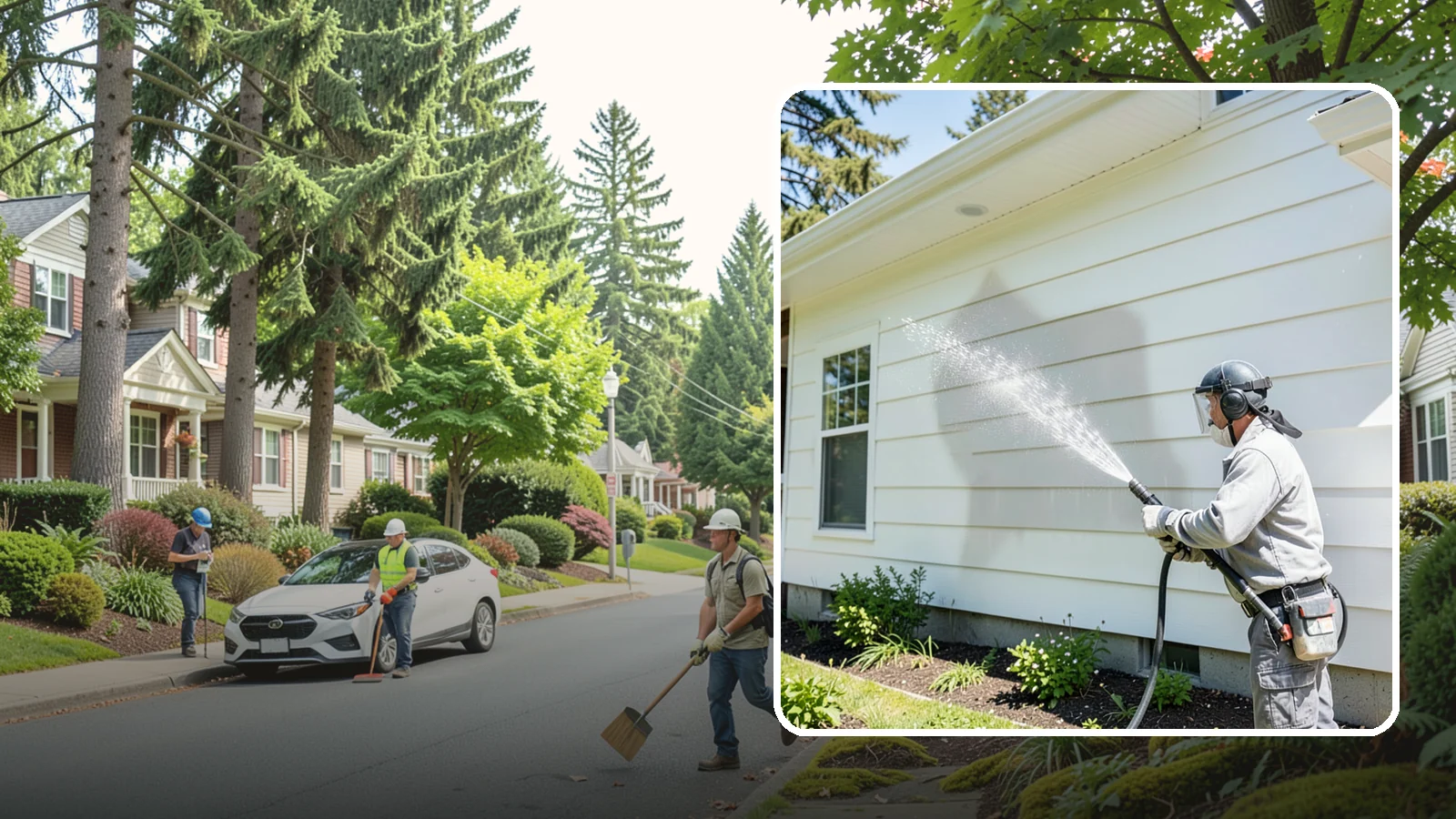 Exterior Wall Cleaning in Beaux Arts Village, King County, WA - Exterior wall cleaning targets the flat wall surfaces where our region's rain leaves streaks, algae, and settled road film.