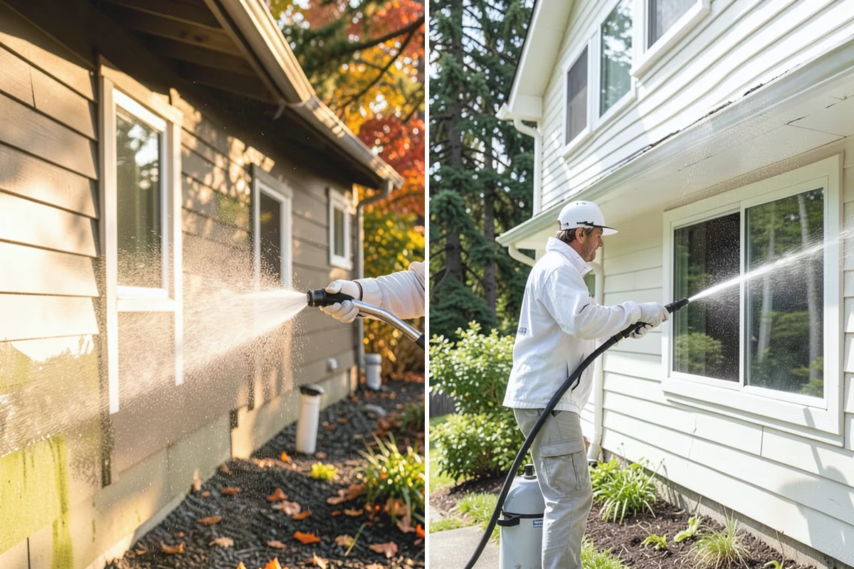 Exterior Wall Cleaning in Beaux Arts Village, King County, WA - Identify the wall material and its cleaning limits