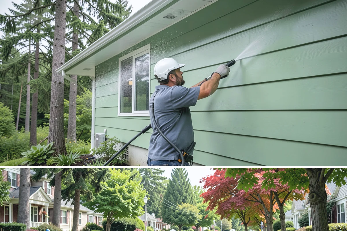 Exterior Wall Cleaning in Beaux Arts Village, King County, WA - Clean in the warmer, drier months so the walls dry evenly and the results hold through the rainy season.