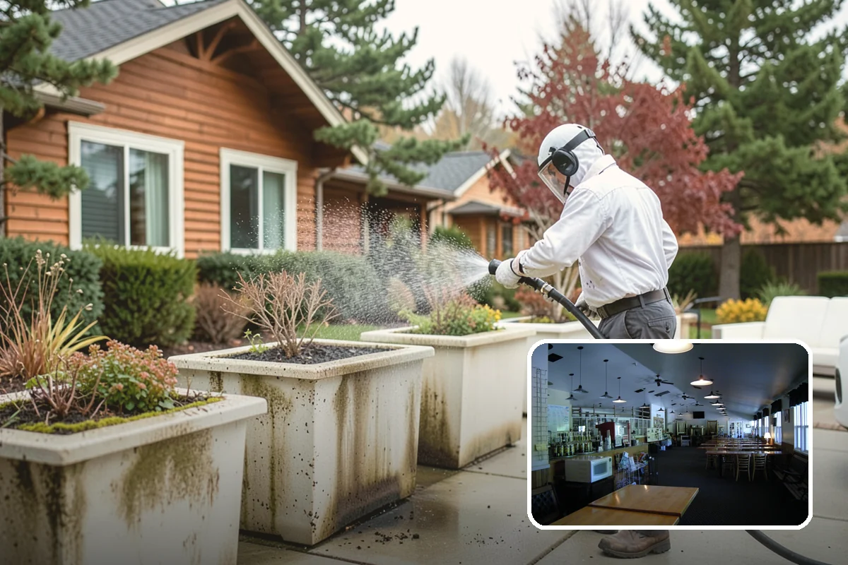 Exterior Wall Cleaning in Black Diamond, King County, WA - Removes vertical rain streaks and water tracks