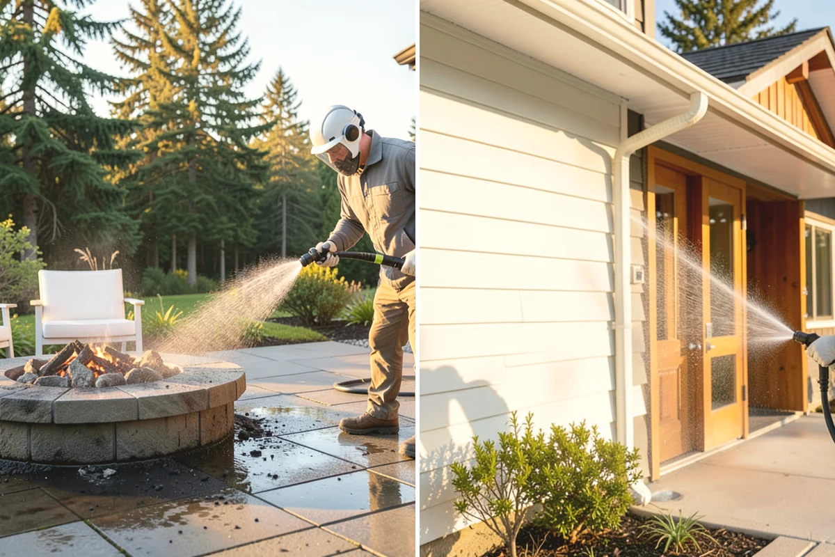 Exterior Wall Cleaning in Black Diamond, King County, WA - Identify the wall material and its cleaning limits