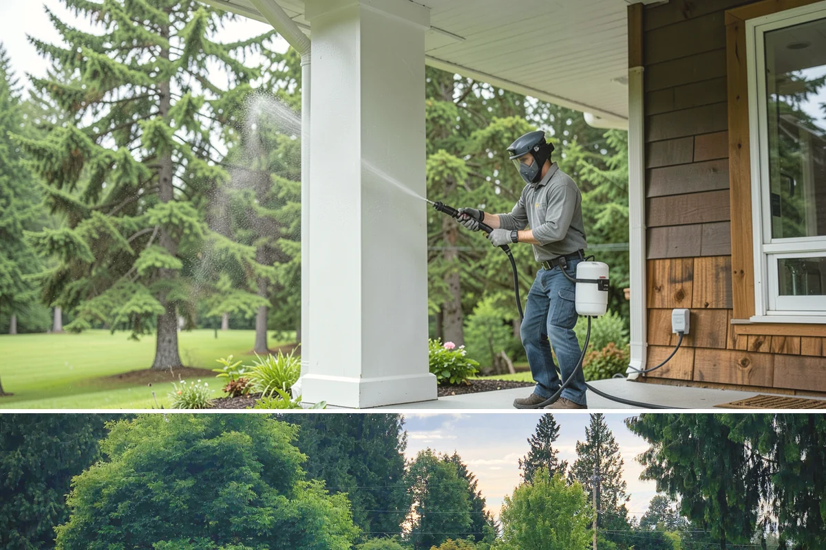 Exterior Wall Cleaning in Bonney Lake, Pierce County, WA - Clean in the warmer, drier months so the walls dry evenly and the results hold through the rainy season.