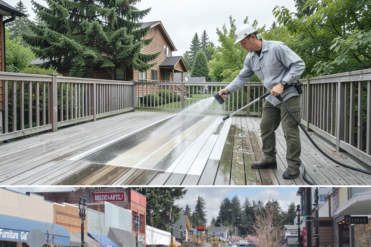 Exterior Wall Cleaning in Bothell, King County, WA - Clean in the warmer, drier months so the walls dry evenly and the results hold through the rainy season.