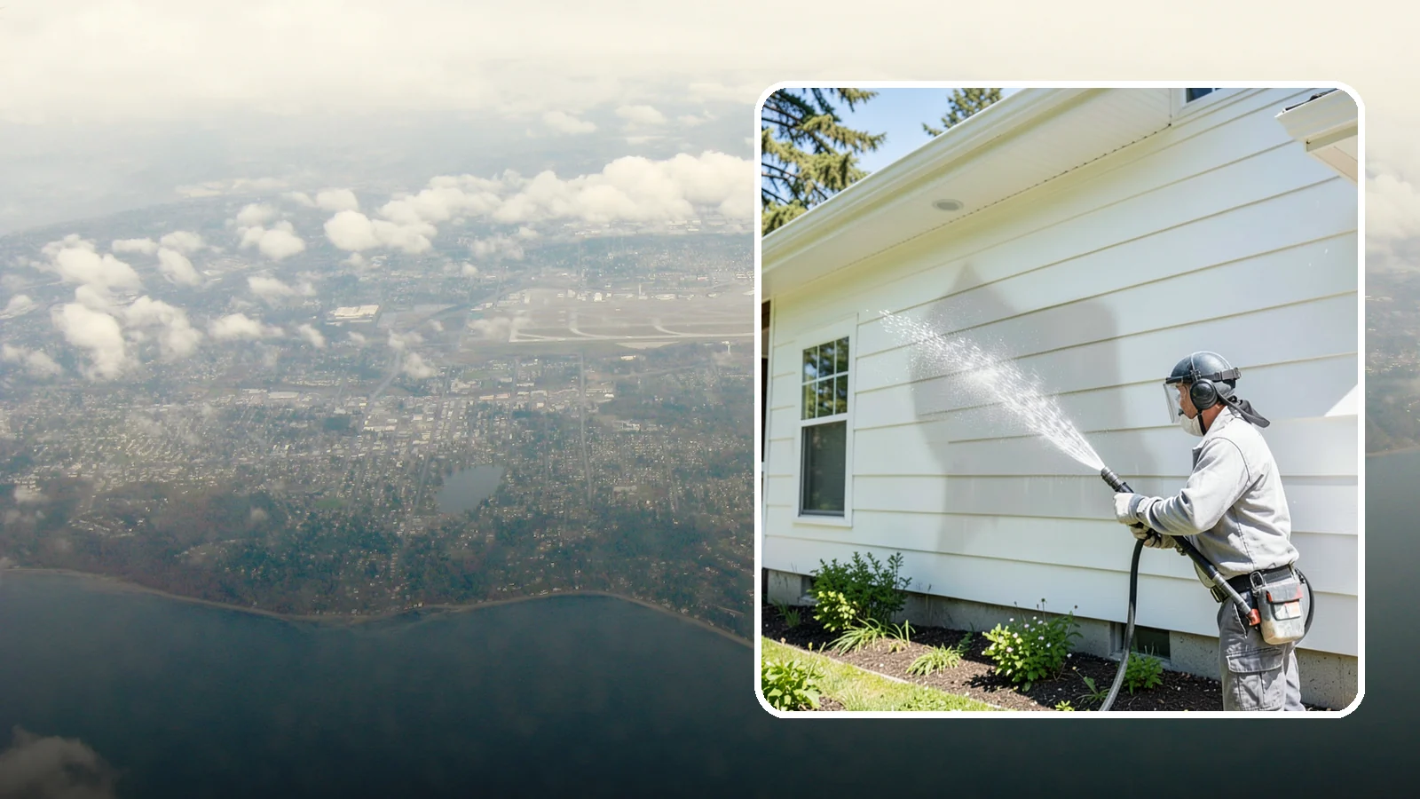 Exterior Wall Cleaning in Burien, King County, WA - Exterior wall cleaning targets the flat wall surfaces where our region's rain leaves streaks, algae, and settled road film.