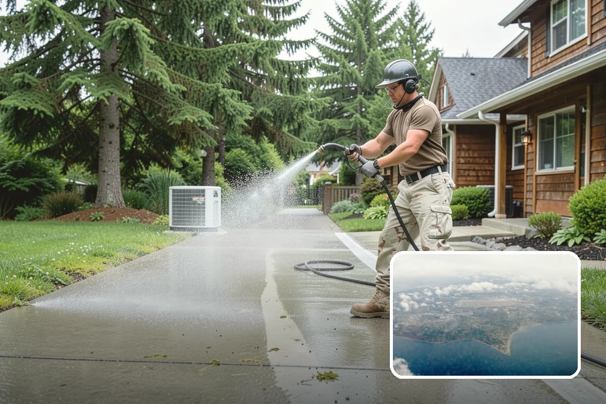 Exterior Wall Cleaning in Burien, King County, WA - Removes vertical rain streaks and water tracks