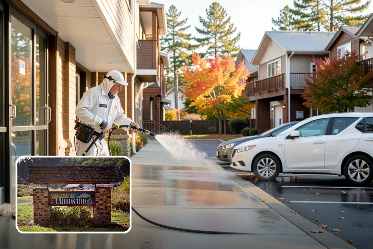 Exterior Wall Cleaning in Carbonado, Pierce County, WA - Removes vertical rain streaks and water tracks