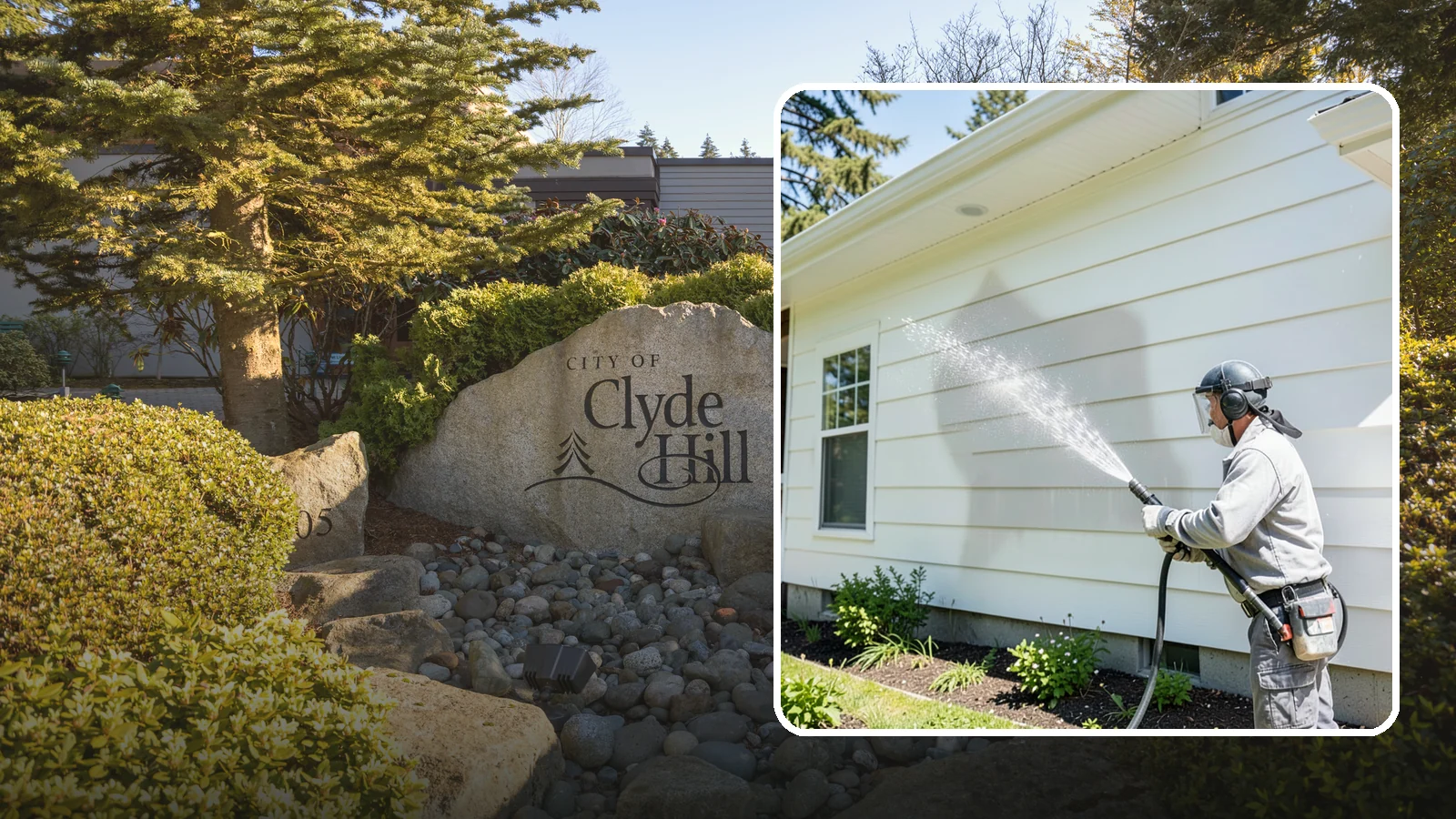 Exterior Wall Cleaning in Clyde Hill, King County, WA - Exterior wall cleaning targets the flat wall surfaces where our region's rain leaves streaks, algae, and settled road film.
