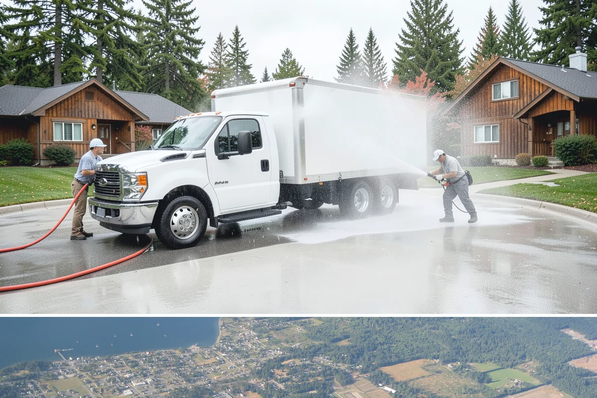 Exterior Wall Cleaning in Coupeville, Island County, WA - Clean in the warmer, drier months so the walls dry evenly and the results hold through the rainy season.