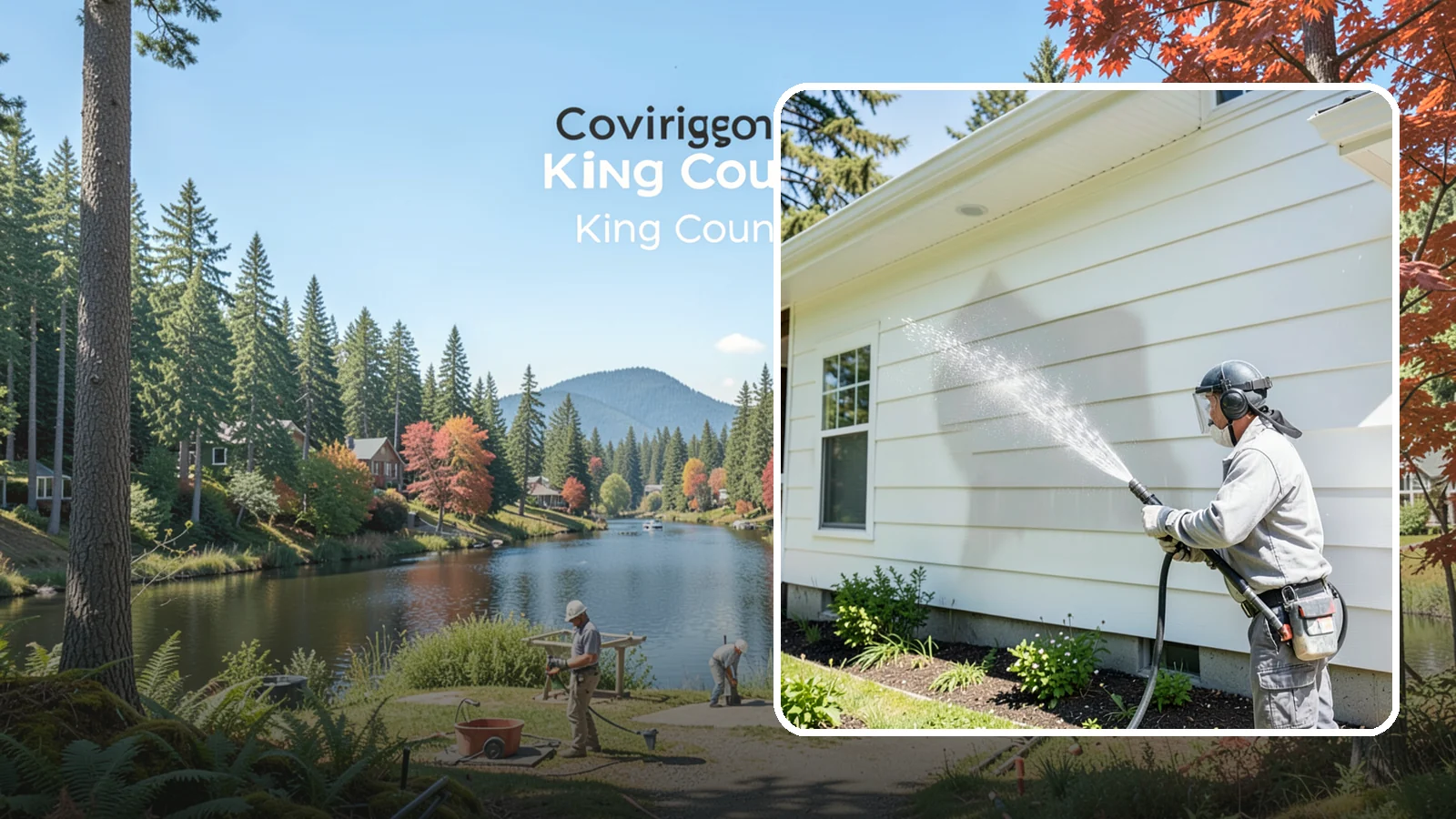 Exterior Wall Cleaning in Covington, King County, WA - Exterior wall cleaning targets the flat wall surfaces where our region's rain leaves streaks, algae, and settled road film.