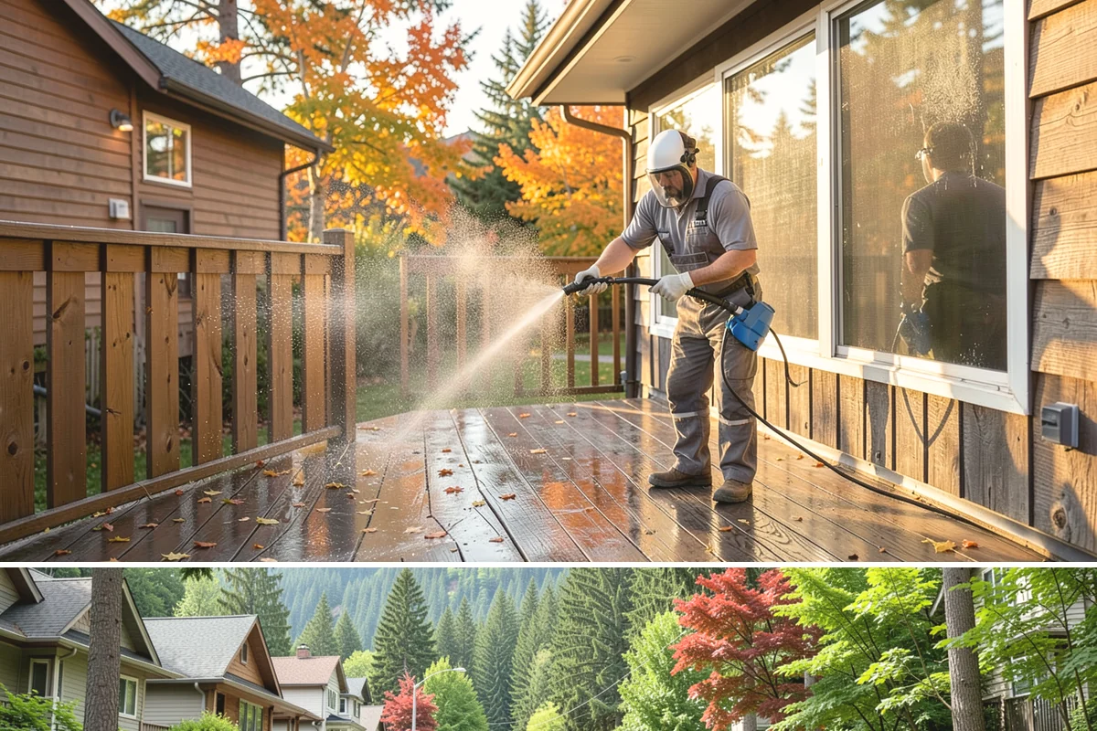 Exterior Wall Cleaning in Darrington, Snohomish County, WA - Clean in the warmer, drier months so the walls dry evenly and the results hold through the rainy season.