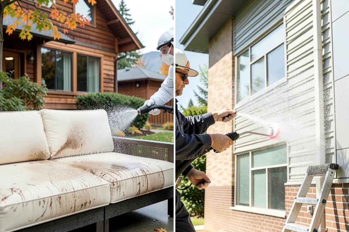 Exterior Wall Cleaning in DuPont, Pierce County, WA - Identify the wall material and its cleaning limits