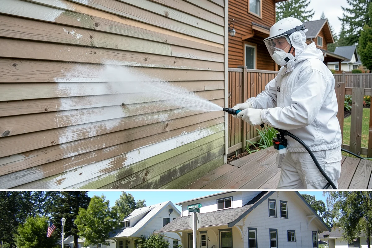 Exterior Wall Cleaning in DuPont, Pierce County, WA - Clean in the warmer, drier months so the walls dry evenly and the results hold through the rainy season.